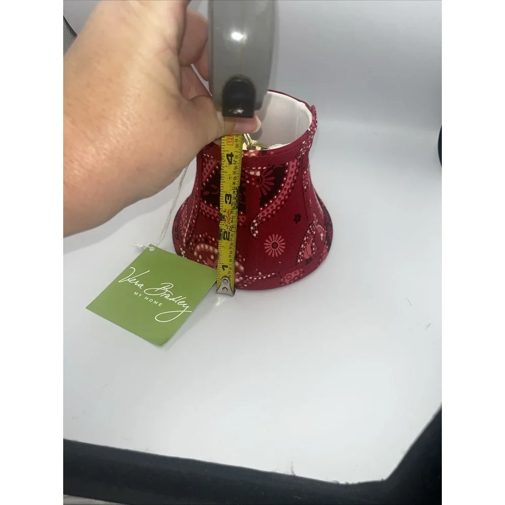 NEW NWT Vera Bradley Small Lamp Shade Red VB Pattern Raspberry Fizz 4in Tall